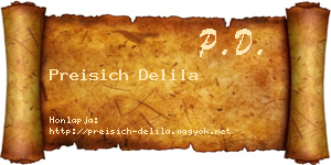 Preisich Delila névjegykártya